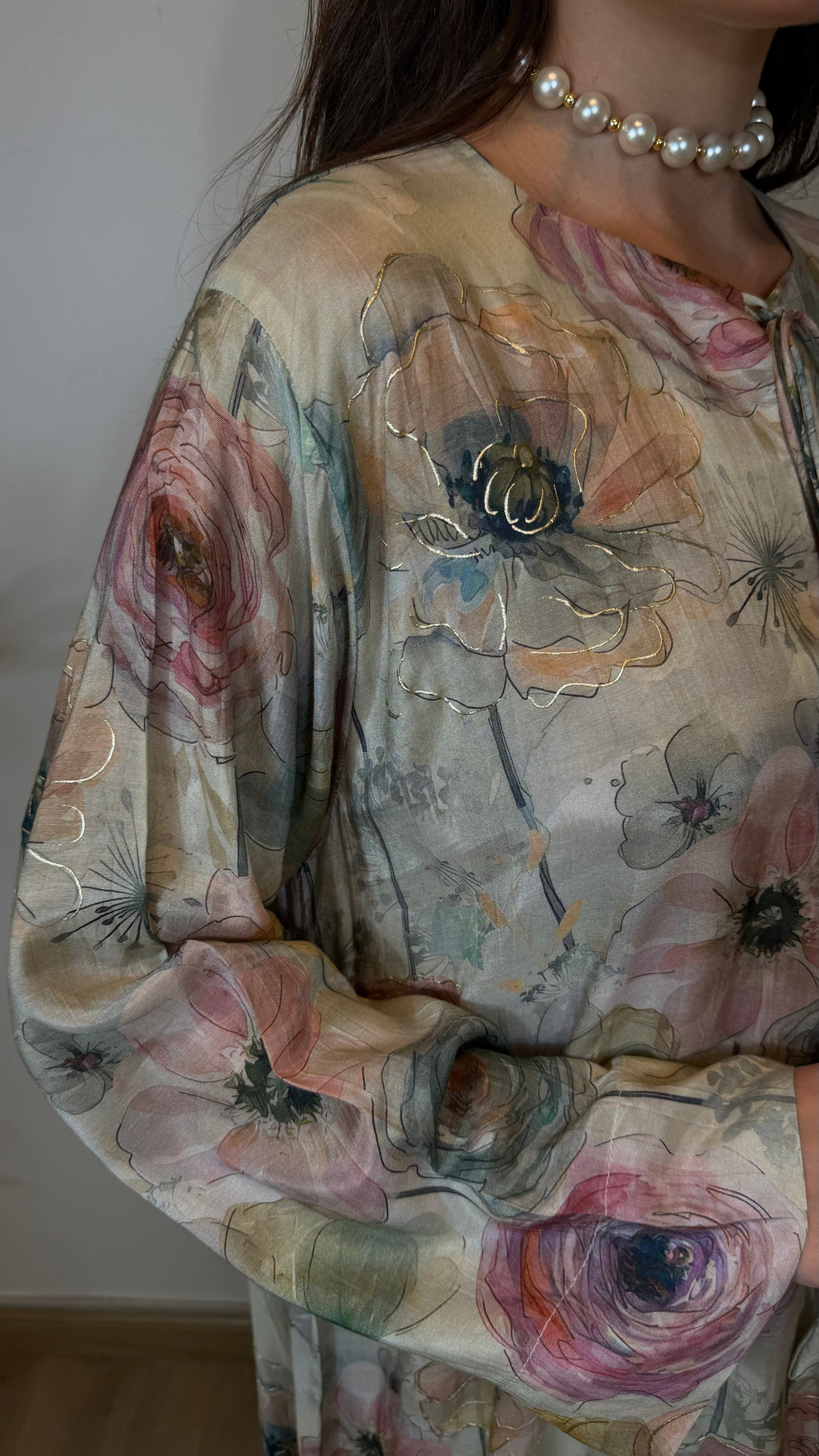 Jalabiya- Gray Floral